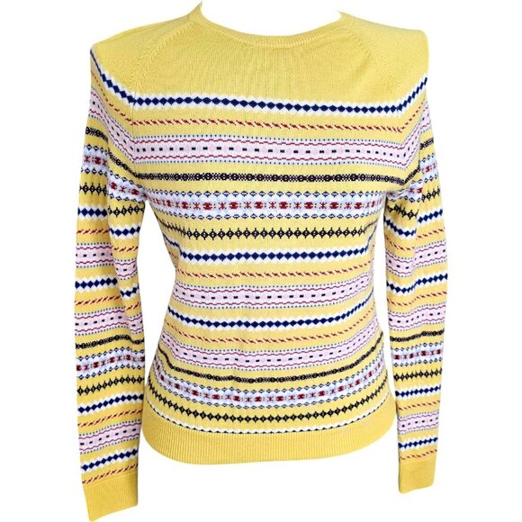 Brooks Brothers Women's Red Fleece Fine Merino Wool Sweater, Yellow, Size S - Picture 1 of 6
